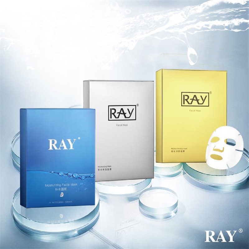 RAY 补水面膜 共10片*4盒金色1盒+银色1盒+2盒蓝色